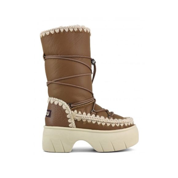 Free People x Mou Lunar Landing Fur Sheepskin Shearling Eskimo Snow Boots Cognac - Picture 7 of 16